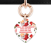 Red And White Roses Pet ID Tag
