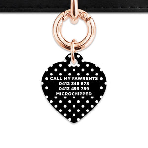 Black And White Polka Dots Pet ID Tag