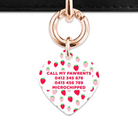 Pink And Red Strawberries Pet ID Tag