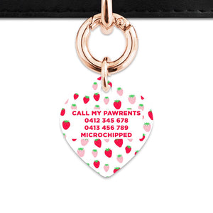 Pink And Red Strawberries Pet ID Tag