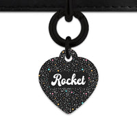 Black Pastel Stars Pet ID Tag