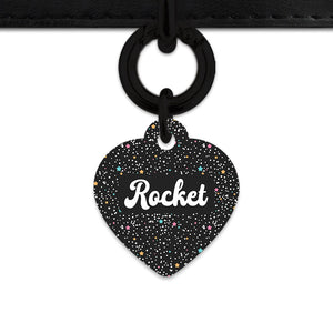 Black Pastel Stars Pet ID Tag