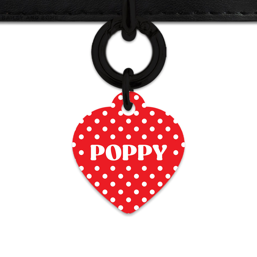 Red And White Polka Dots Pet ID Tag