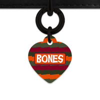 Green And Orange Spooky Stripes Pet ID Tag