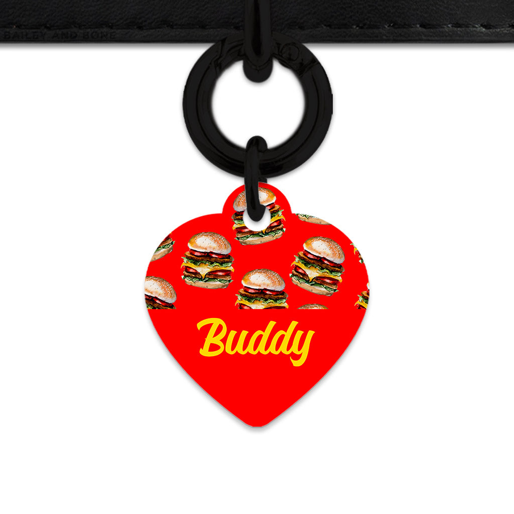 Burger Pattern Pet ID Tag