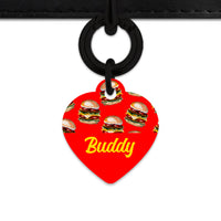 Burger Pattern Pet ID Tag