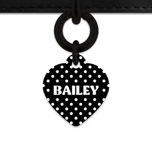 Black And White Polka Dots Pet ID Tag