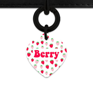 Pink And Red Strawberries Pet ID Tag