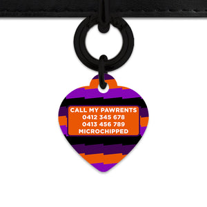 Purple And Orange Spooky Stripes Pet ID Tag