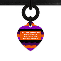 Purple And Orange Spooky Stripes Pet ID Tag