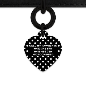 Black And White Polka Dots Pet ID Tag
