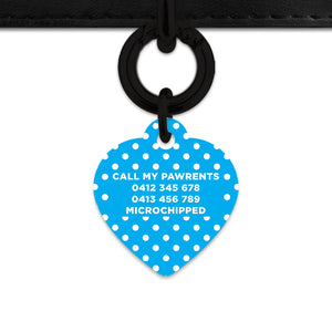 Blue And White Polka Dots Pet ID Tag