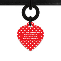 Red And White Polka Dots Pet ID Tag