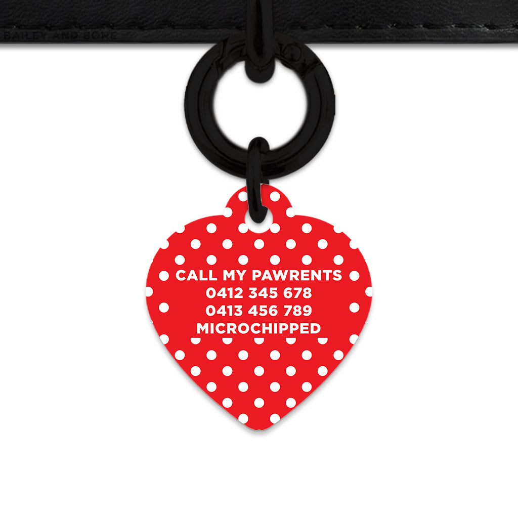 Red And White Polka Dots Pet ID Tag