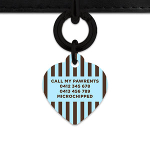 Blue And Brown Stripes Pet ID Tag