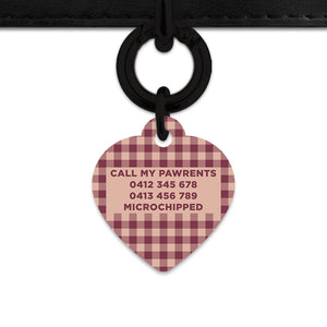 Winter Gingham Pet ID Tag