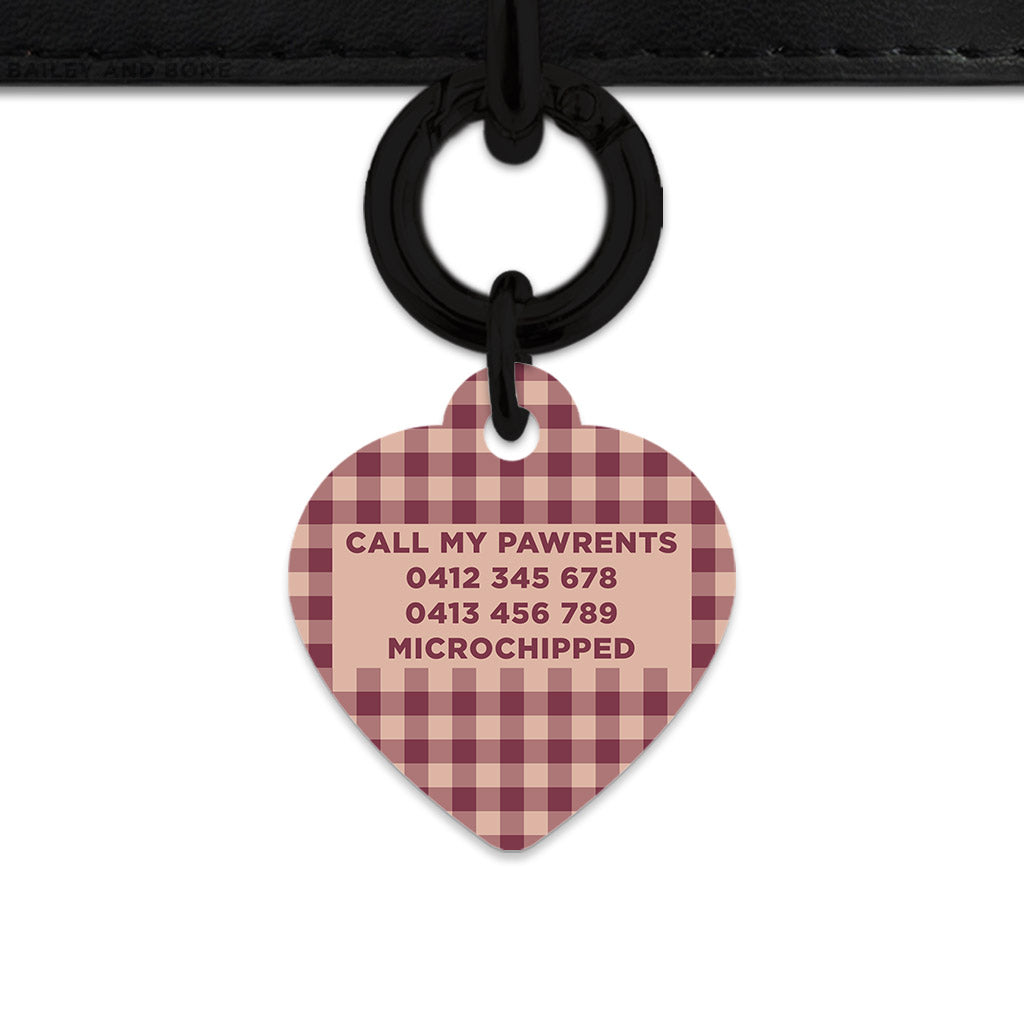 Winter Gingham Pet ID Tag