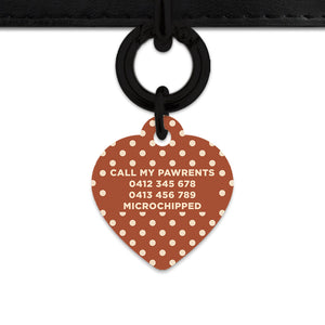 Brown And Beige Polka Dots Pet ID Tag