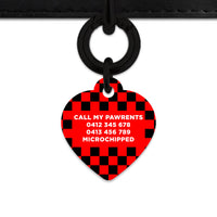 Black And Red Checkers Pet ID Tag
