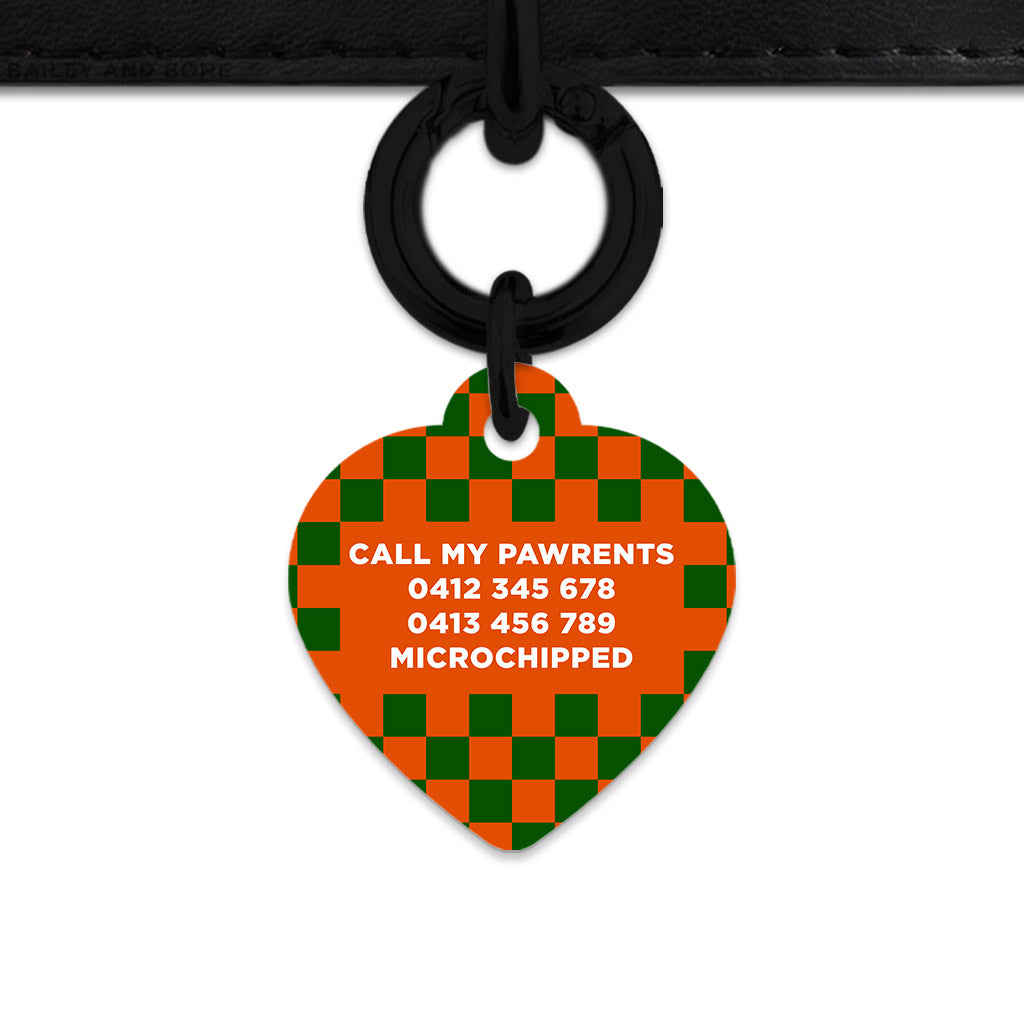Halloween Checkers Pet ID Tag