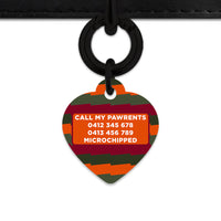 Green And Orange Spooky Stripes Pet ID Tag