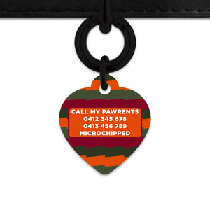Green And Orange Spooky Stripes Pet ID Tag