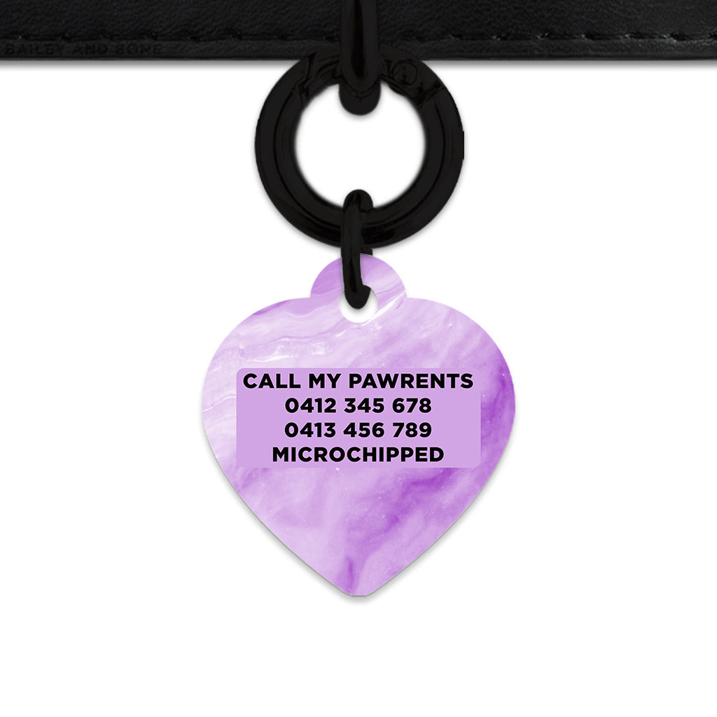Light Purple Marble Pet ID Tag