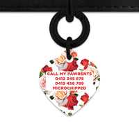Red And White Roses Pet ID Tag