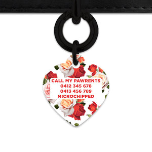 Red And White Roses Pet ID Tag