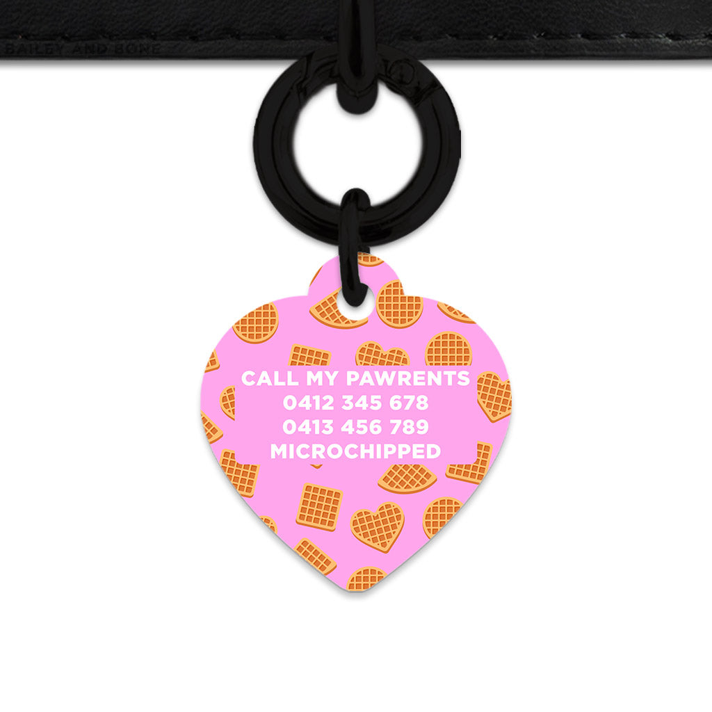Pink Waffles Pattern Pet ID Tag