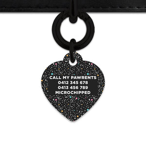 Black Pastel Stars Pet ID Tag