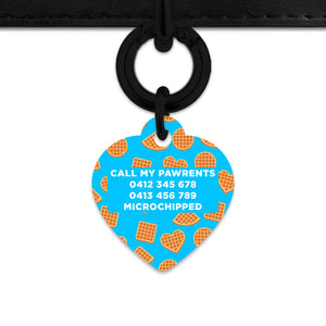 Blue Waffles Pattern Pet ID Tag