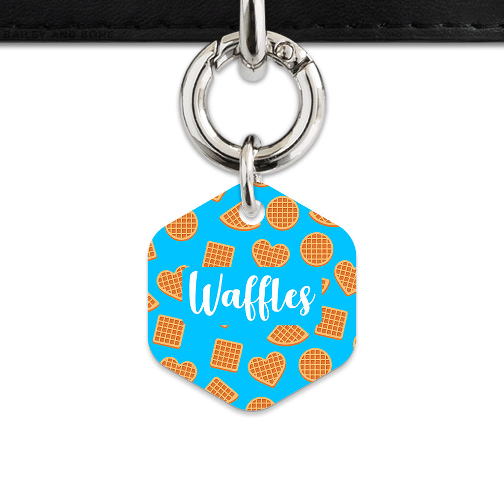 Blue Waffles Pattern Pet ID Tag