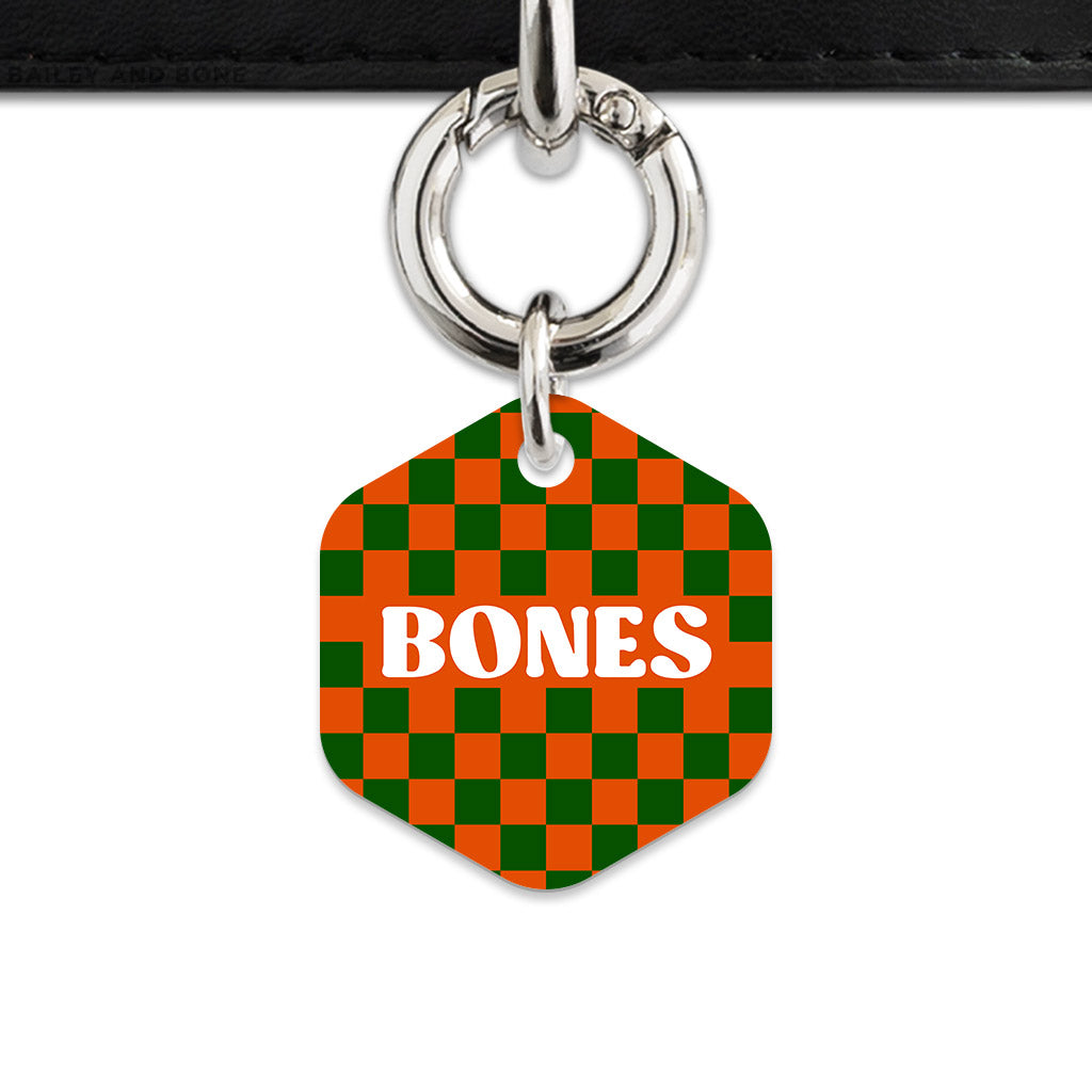 Halloween Checkers Pet ID Tag