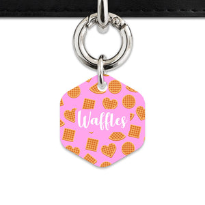 Pink Waffles Pattern Pet ID Tag