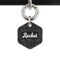 Black Pastel Stars Pet ID Tag