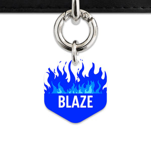 Blue Flames Pet ID Tag