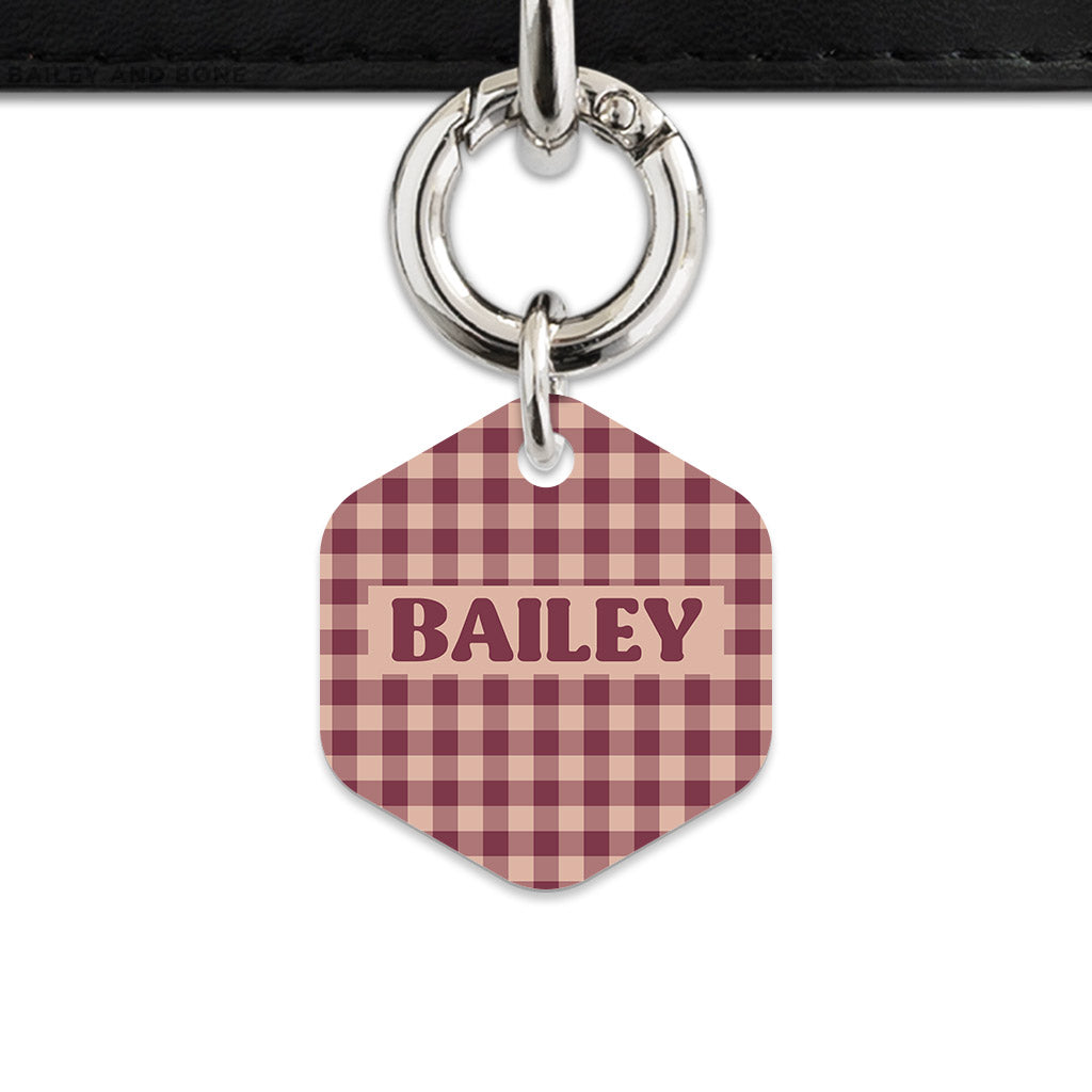 Winter Gingham Pet ID Tag