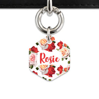 Red And White Roses Pet ID Tag