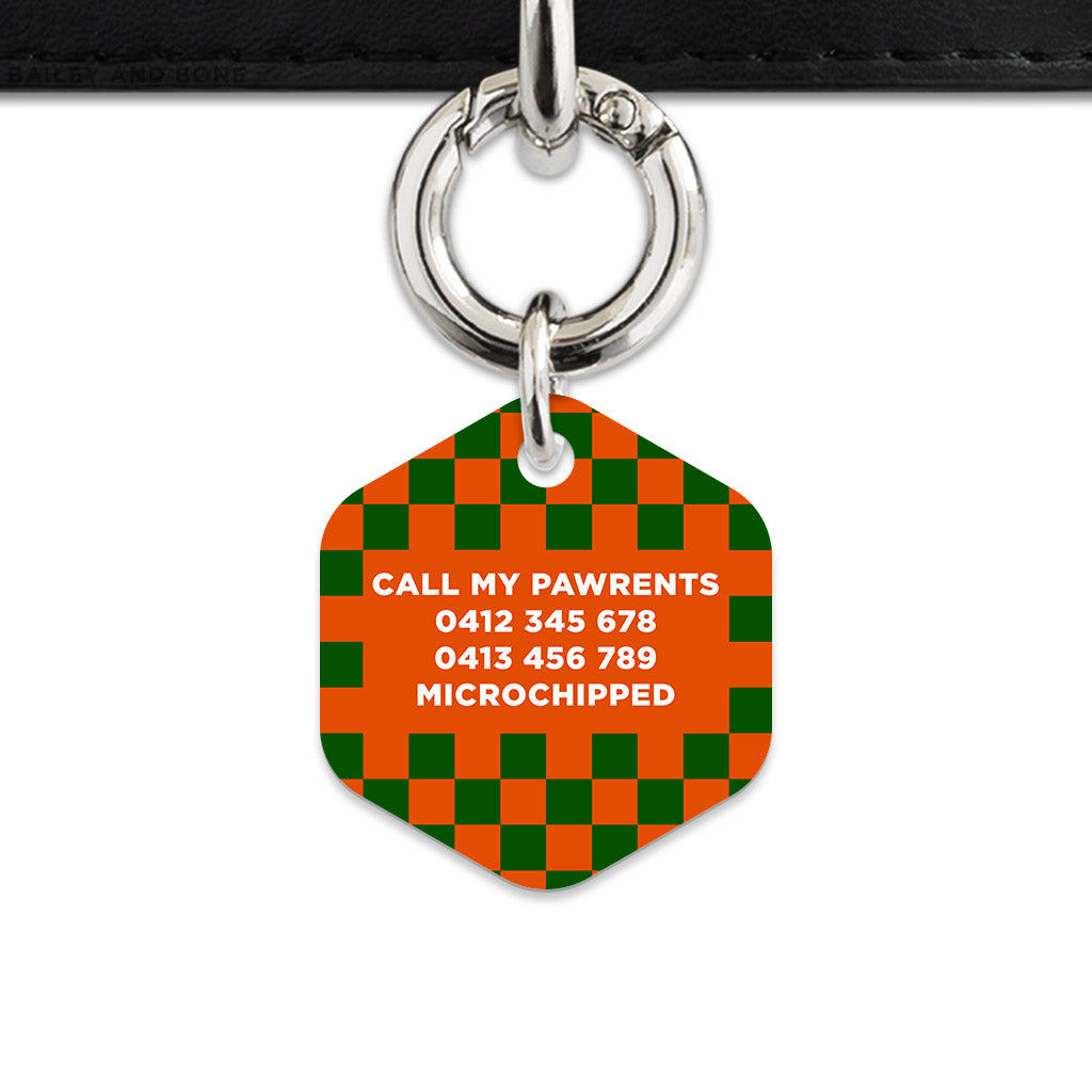 Halloween Checkers Pet ID Tag