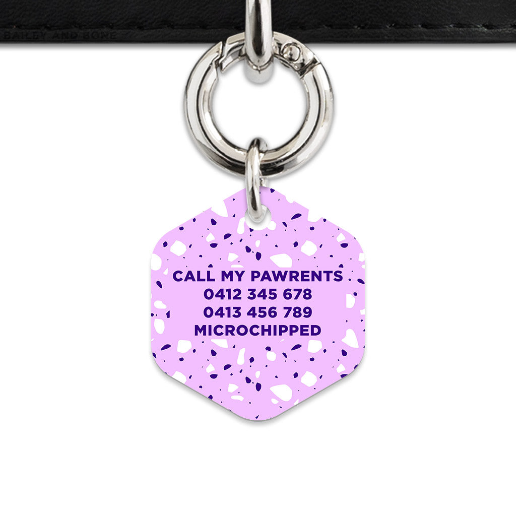 Lavender Terrazzo Pet ID Tag