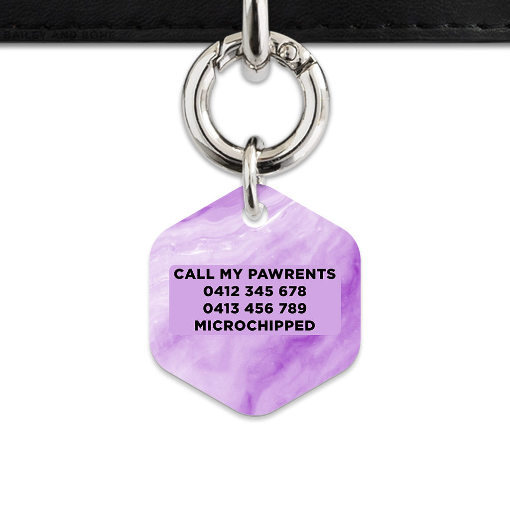 Light Purple Marble Pet ID Tag