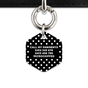 Black And White Polka Dots Pet ID Tag