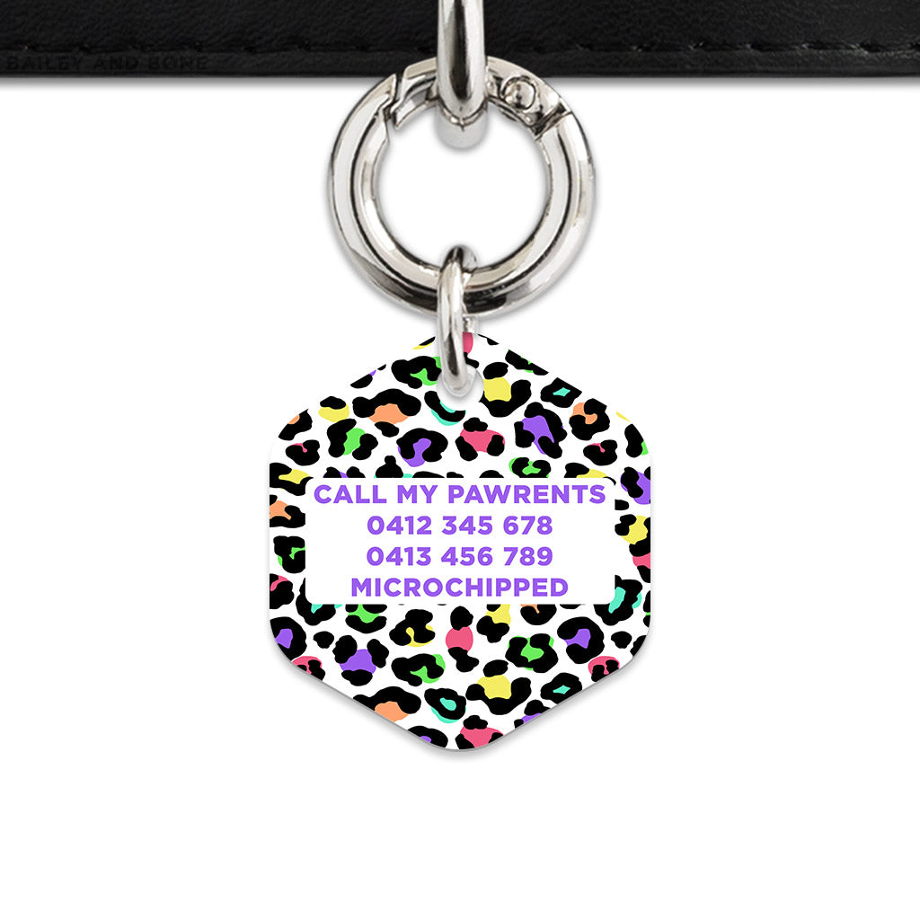 Pastel Leopard Print Pet ID Tag