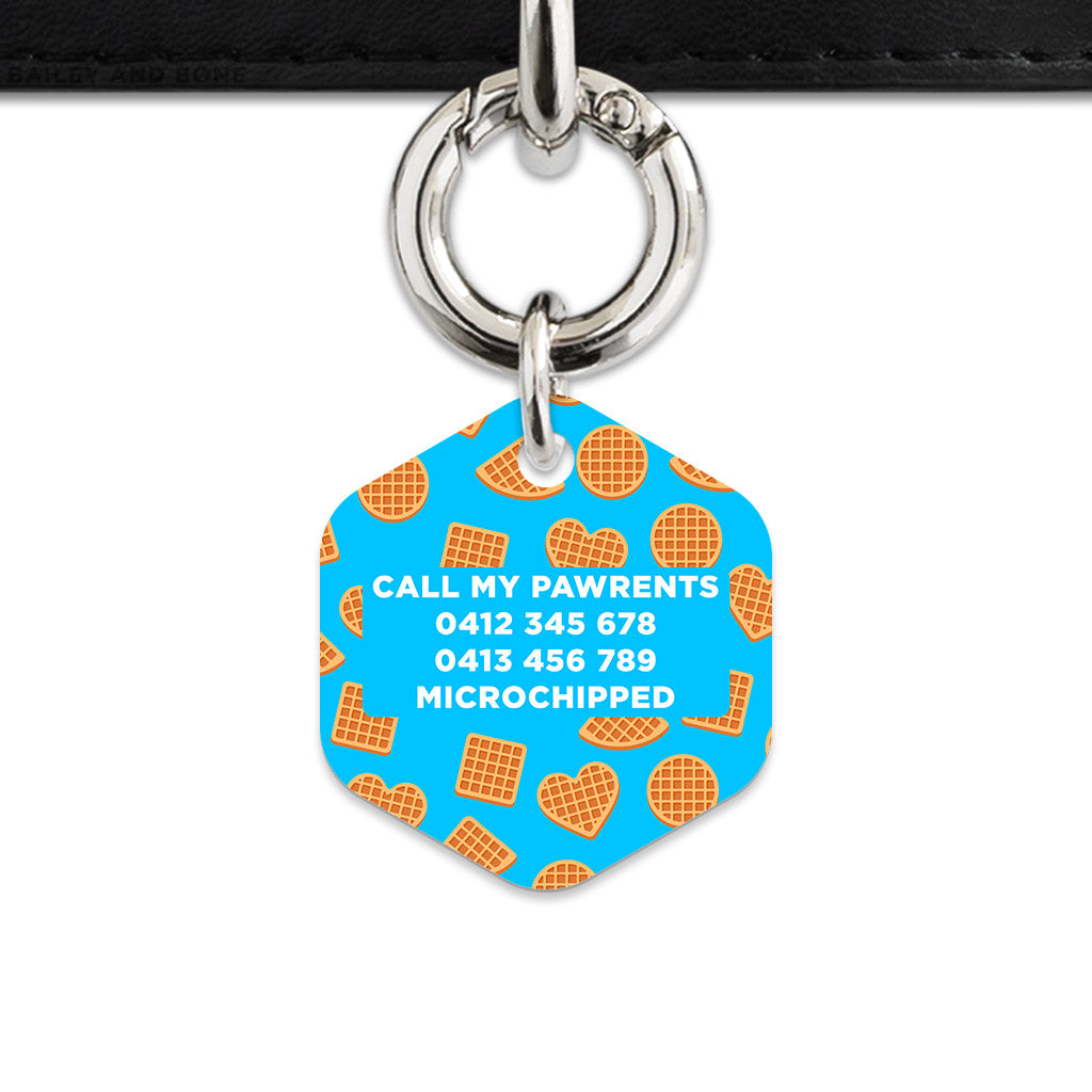 Blue Waffles Pattern Pet ID Tag