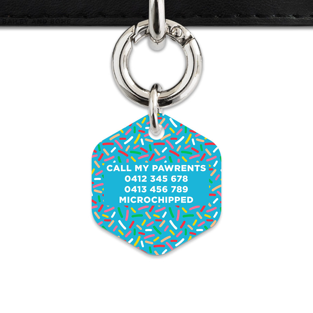 Blue Birthday Sprinkles Pet ID Tag
