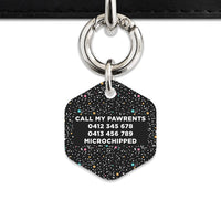 Black Pastel Stars Pet ID Tag