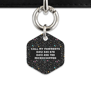 Black Pastel Stars Pet ID Tag