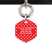 Red And White Polka Dots Pet ID Tag