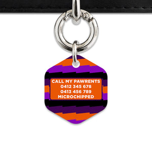 Purple And Orange Spooky Stripes Pet ID Tag
